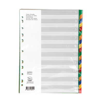 อินเด็กซ์พลาสติก 20 หยัก คละสี ฟลามิงโก้ 9532A