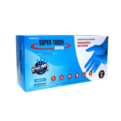 ถุงมือยางไนไตร L ฟ้า (100ชิ้น) ไมโครเท็กซ์ Super Touch