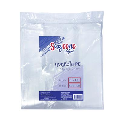 ถุงหูหิ้ว PE 6 นิ้ว x14นิ้ว (แพ็ค0.5กก.) สกุโณ