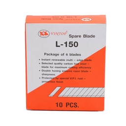 [8009259] ใบมีดคัตเตอร์ 18 มม. (แพ็ค10หลอด) VINTOP L-150