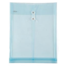 [4979421] ซองพลาสติกผูกเชือกขยายข้าง A4 ฟ้า ออร์ก้า