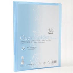 [4018961] แฟ้มโชว์เอกสาร A4 น้ำเงิน(20 ซอง/ ฟลามิงโก้ 9084