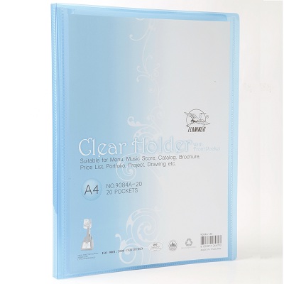 แฟ้มโชว์เอกสาร A4 น้ำเงิน(20 ซอง/ ฟลามิงโก้ 9084